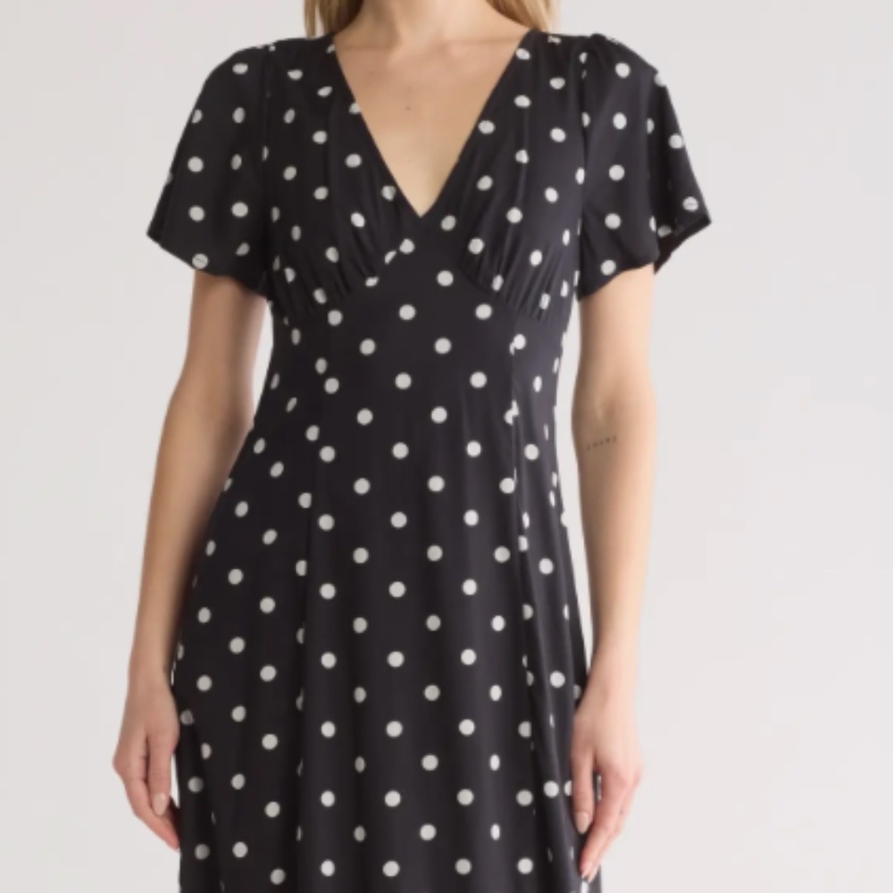 Madewell Polka Dot Flutter Sleeve Dress